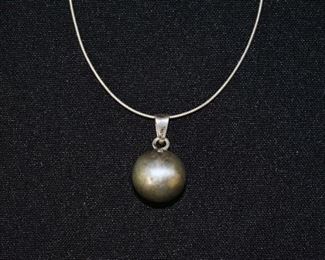 Sterling Necklace with Silver Ball Pendant