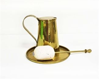 Brass Fire Starter with Wand & Platter