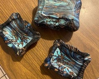 Cigarette Box and ashtrays