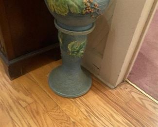 Roseville - one green and one blue with same pattern