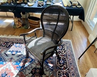 Three rattan peacock chairs