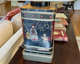Chinese tea canister lamp