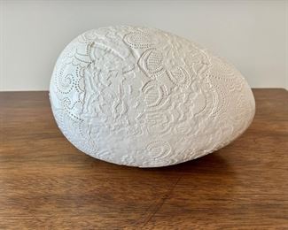 Large Frank Fleming signed bisque egg