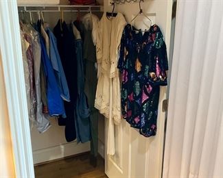 Closet full of vintage clothes