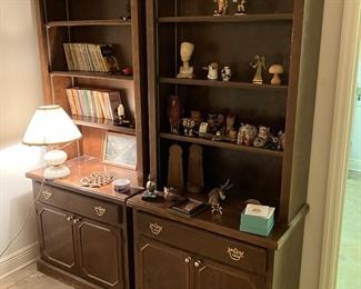 Pair bookcase cabinets
Owl collection
