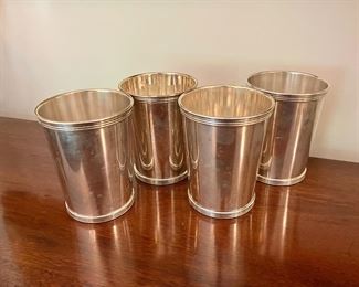 Set of 4 sterling mint julep cups