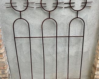 Iron cat garden trellis