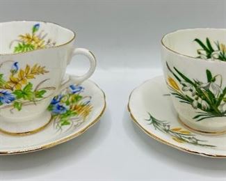 2 Vintage Bone China Tea Cups & Saucers By Mayfair & Clarence, England
Lot #: 42