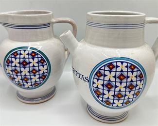 2 Vintage Italian Ceramic Hand-Painted Water & Wine Pitchers
Lot #: 113
