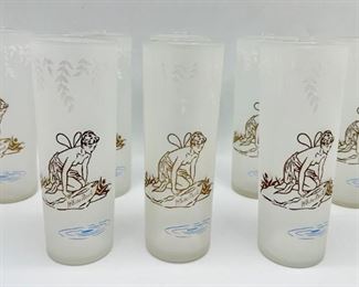 8 Mid Century Libbey White Rock Fairy Nymph Frosted Glasses
Lot #: 8