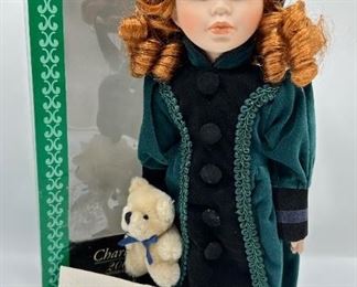 New In Box Charlotte Porcelain Doll With Dog & Certificate Of Authenticity, 2002 Limited Edition
Lot #: 91