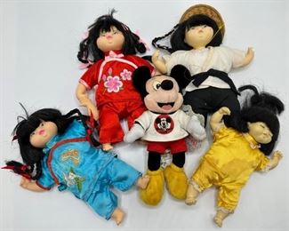 5 Vintage Dolls: 4 Mieler Asian Baby Dolls & 2000 Mickey Mouse
Lot #: 18