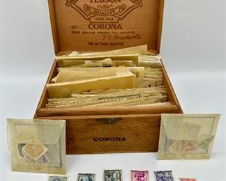International Stamp Collection Mostly 1940s &1950s In Vintage Cigar Box
Lot #: 53