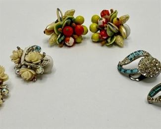 3 Pairs Vintage Clip-on Earrings, One From Western Germany
Lot #: 36