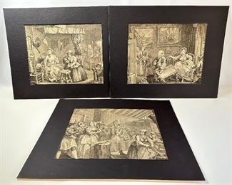 3 William Hogarth Engraving Prints, A Harlot's Progress
Lot #: 32