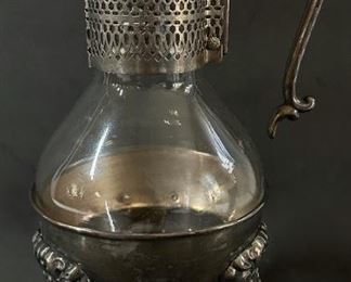Vintage Silver Plate & Glass Coffee Carafe With Burner Warming Stand
Lot #: 103