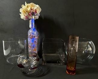 6 Glass Vases, Including Pink Flamingo Bottle With Lights
Lot #: 105