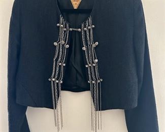 Fallwick Linen Bolero Jacket With Ornate Buttons & Chains, Size 38
Lot #: 27