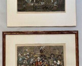2 William Hogarth Colored Engraving Prints, Rakes Progress, 1 Framed, 1 Unframed
Lot #: 31