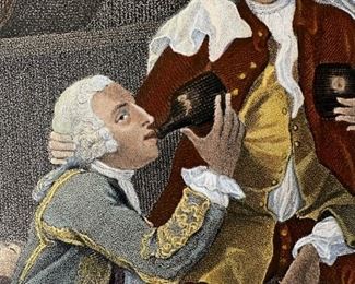 2 William Hogarth Colored Engraving Prints, Rakes Progress, 1 Framed, 1 Unframed
Lot #: 31