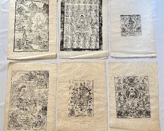 6 Tibetan Buddhist Thangka Wood Block Print, Rice Paper, Unframed
Lot #: 57