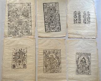 6 Tibetan Buddhist Thangka Wood Block Print, Rice Paper, Unframed
Lot #: 58