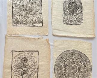 4 Tibetan Buddhist Thangka Wood Block Print, Rice Paper, Unframed
Lot #: 6