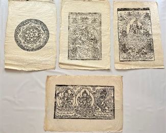 4 Tibetan Buddhist Thangka Wood Block Print, Rice Paper, Unframed
Lot #: 60