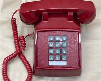 LOT 001-Vintage style hot red landline phone $25