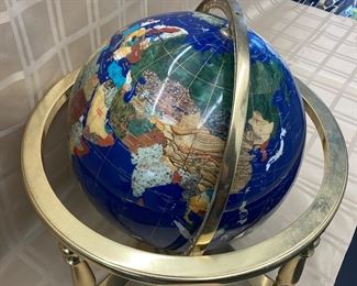 LOT 002- Brass and stone decorative globe 20in by 20in     $75 
