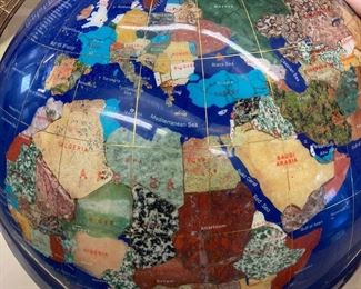 LOT 002- Brass and stone decorative globe20in by 20in      $75