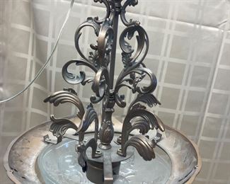 LOT 018- Vintage light fixture 25in tall and 15in wide $75