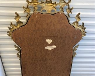 LOT 028- Large vintage gold colored mirror from Turner Manufacturing. Made in the USA. 52in by 29 in. $325