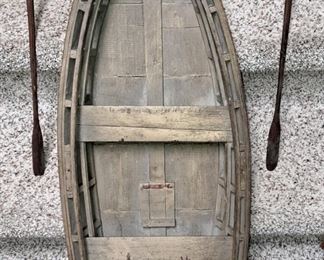 DECORATIVE WOODEN BOAT, Approx. 3' Long