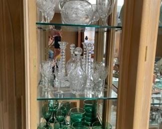 Green glassware - glassware and pitcher and matching glasses