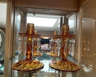 Amber candlesticks
