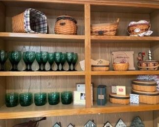 Longaberger Baskets. Water goblets and bowls (match those in buffet)