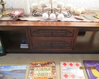 Vintage Coffee table, books & candles