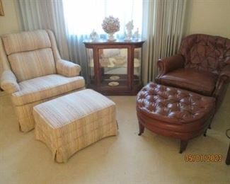 Chairs and curio cabinet