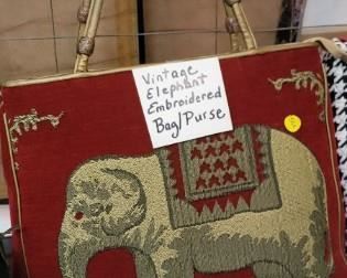 VINTAGE ELEPHANT EMBROIDERED BAG/PURSE