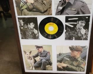 ELVIS PRESLEY FRAMED RECORD AND MEMORABILIA