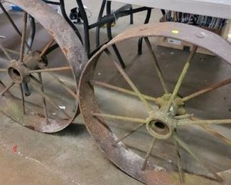 TWO METAL WHEELS