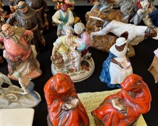 Marion Bronze red robe monk bookends 1920's