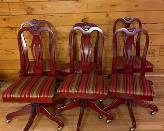 Solid Wood Rolling Dining Chairs