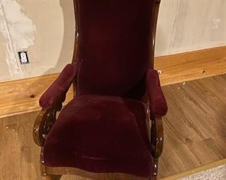 Velvet antique Rocking Chair