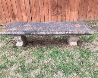 One of 3 concrete benches