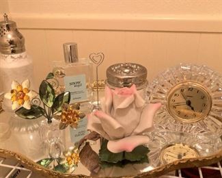 Another dresser mirror and vanity items