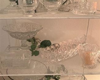 Pressed glass and cut glass selections