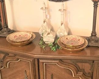 Plates; candleholders