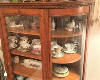 Another antique display cabinet and contents